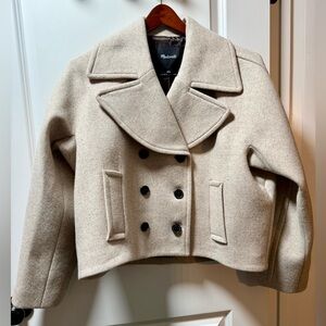 Madewell Oversized-Collar Short Peacoat